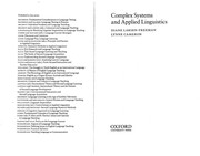 Cover of: Complex systems and applied linguistics