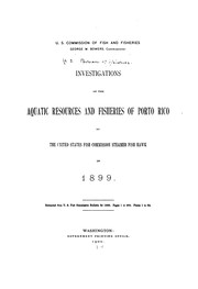Cover of: Investigations of the aquatic resources and fisheries of Porto Rico