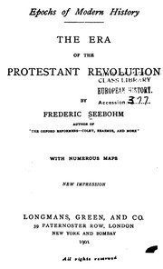 Cover of: The Era of the Protestant Revolution by Frederic Seebohm