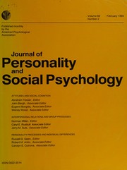 Cover of: Journal of Personality and Social Psychology