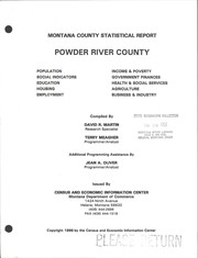Cover of: Powder River County: Montana county statistical report