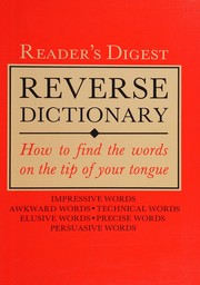 Cover of: Reverse Dictionary