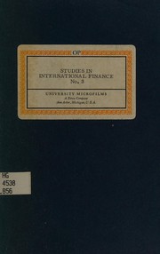 Cover of: Speculative and flight movements of capital in postwar international finance by Arthur I. Bloomfield