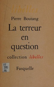 Cover of: La terreur en question: lettre à Gabriel Marcel.