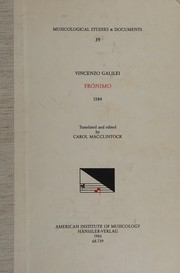 Cover of: Fronimo: 1584