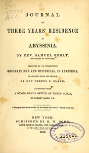 Cover of: Journal of three years' residence in Abyssinia