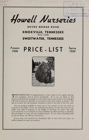 Cover of: Price list, autumn 1938 spring 1939