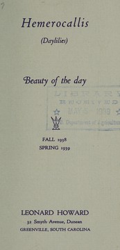 Cover of: Hemerocallis (daylilies), beauty of the day: fall 1938 spring 1939