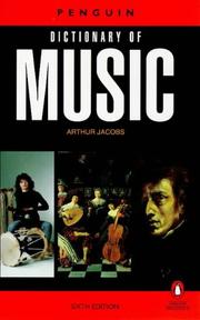 Cover of: Dictionary of Music, The Penguin: Sixth Edition (Dictionary, Penguin)