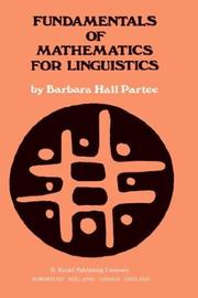 Cover of: Fundamentals of Mathematics for Linguistics