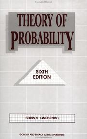Cover of: Theory of probability