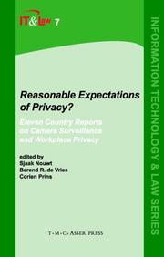 Reasonable expectations of privacy? by C. Prins