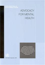 Cover of: Advocacy for mental health