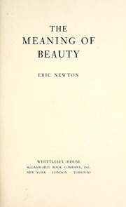 Cover of: The Meaning of Beauty