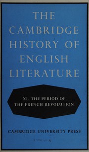 Cover of: Cambridge History of English Literature 11: The Period of the French Revolution (The Cambridge History of English Literature)