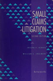 Cover of: Small claims litigation by Joseph F. Kenkel