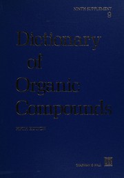 Cover of: Dictionary of Organic Compounds