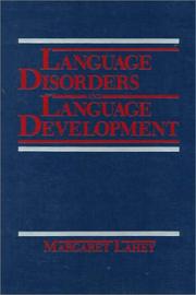 Cover of: Language disorders and language development
