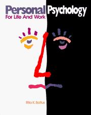 Cover of: Personal psychology for life and work