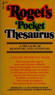 Cover of: Roget's pocket thesaurus, based on Roget's international thesaurus of English words and phrases