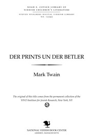 Cover of: Der prints un der beṭler by 