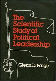 Cover of: The scientific study of political leadership