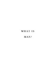Cover of: What is man?
