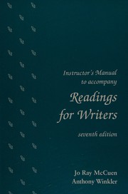 Cover of: Instructor's manual to accompany Readings for writers, seventh edition