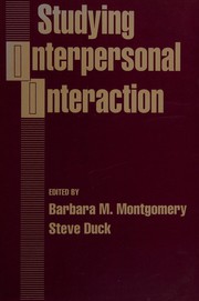 Cover of: Studying Interpersonal Interaction