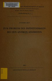 Cover of: Zum Problem des Infinitesimalen bei den antiken Atomisten