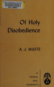 Cover of: Of holy disobedience