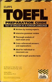 Cliff's TOEFL Preparation Guide by Jerry Bobrow, Michael A. Pyle, Mary E. Munoz