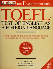 TOEFL, test of English as a foreign language by Edith H. Babin, Harriet N. Moreno