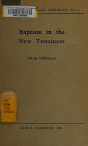 Cover of: Baptism in the New Testament by Oscar Cullmann