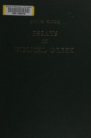 Cover of: Essays in biblical Greek by Edwin Hatch