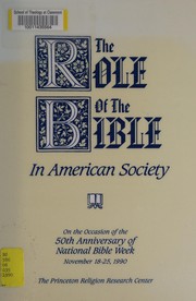 Cover of: The role of the Bible in American society