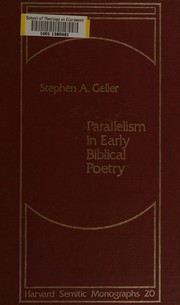 Parallelism in early biblical poetry by Stephen A. Geller