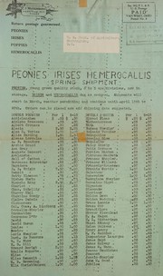 Cover of: Peonies, irises, hemerocallis: spring shipment