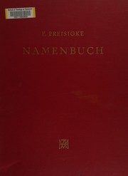Namenbuch by Friedrich Preisigke