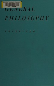 Cover of: General philosophy.