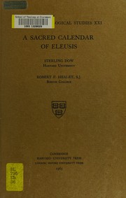A sacred calendar of Eleusis by Sterling Dow