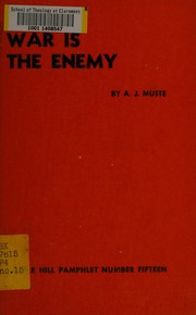 Cover of: War is the enemy