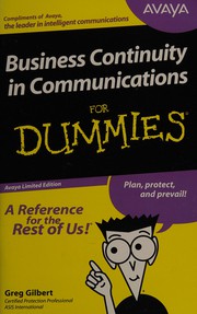 Business continuity in communications for dummies by Greg Gilbert