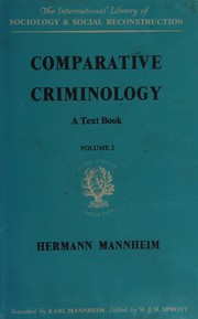 Cover of: Comparative criminology: a text book