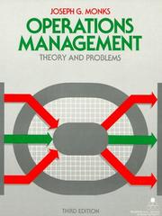 Operations management by Joseph G. Monks