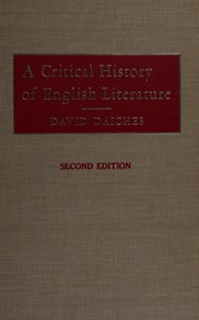 Cover of: A critical history of English literature