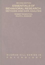 Cover of: Essentials of behavioral research: methods and data analysis