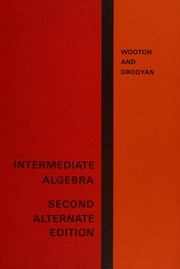 Cover of: Intermediate algebra: second alternate edition