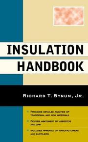 Cover of: Insulation handbook by Richard T. Bynum