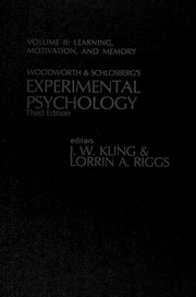 Cover of: Woodworth & Schlosberg's Experimental psychology.